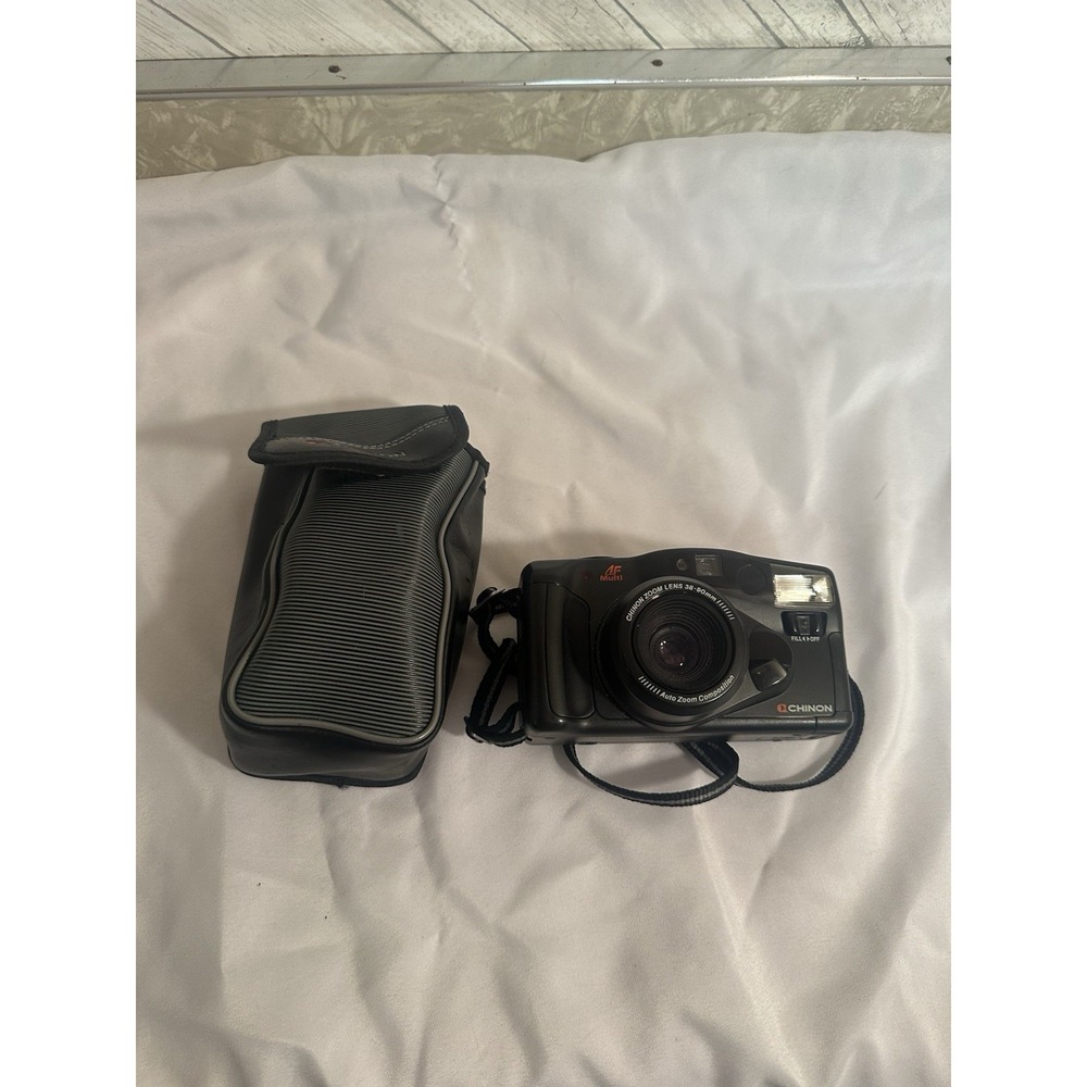 VINTAGE Chinon Auto 6001 Zoom 35mm Compact Film Camera WITH CASE